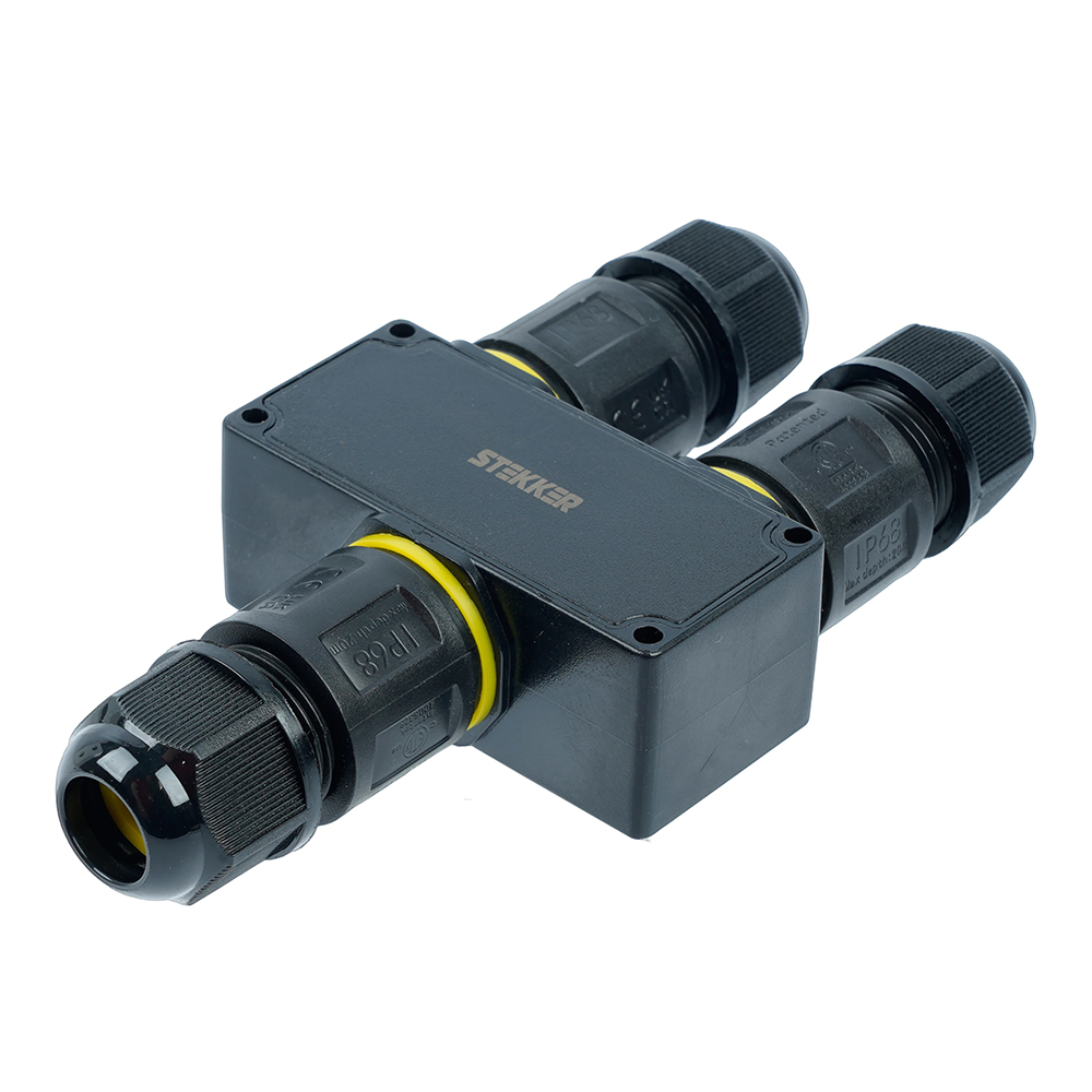 Соединитель-коннектор для проводов Y 3-контактный, водонепрониц. пружинный контакт, LD555 STEKKER