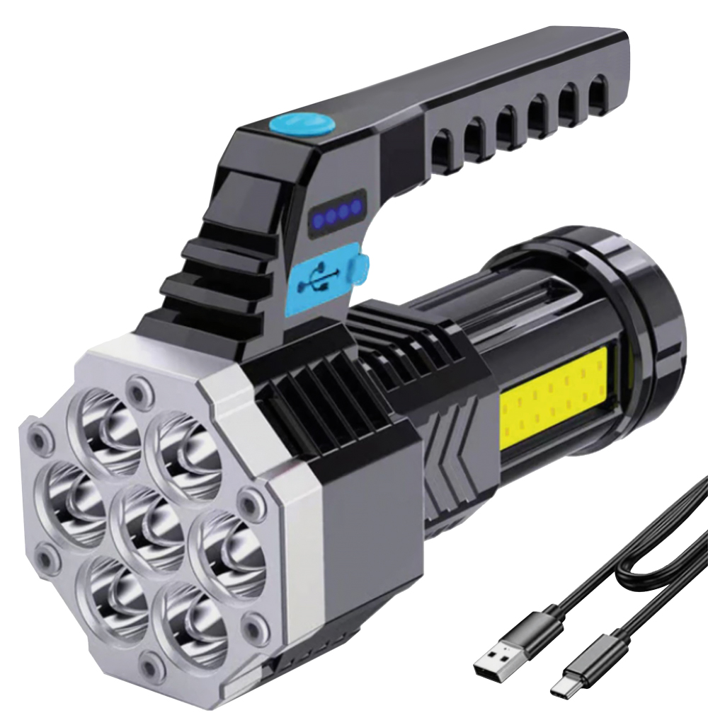 Фонарь ULTRAFLASH LED53404 аккум. 4В, черный, 7LED+COB, 3 Вт, 4 реж, Micro-USB, бокс