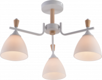 Люстра XA1622/3 WH+WOOD белый+дерево 3х60W E27 d550 h340, HN25