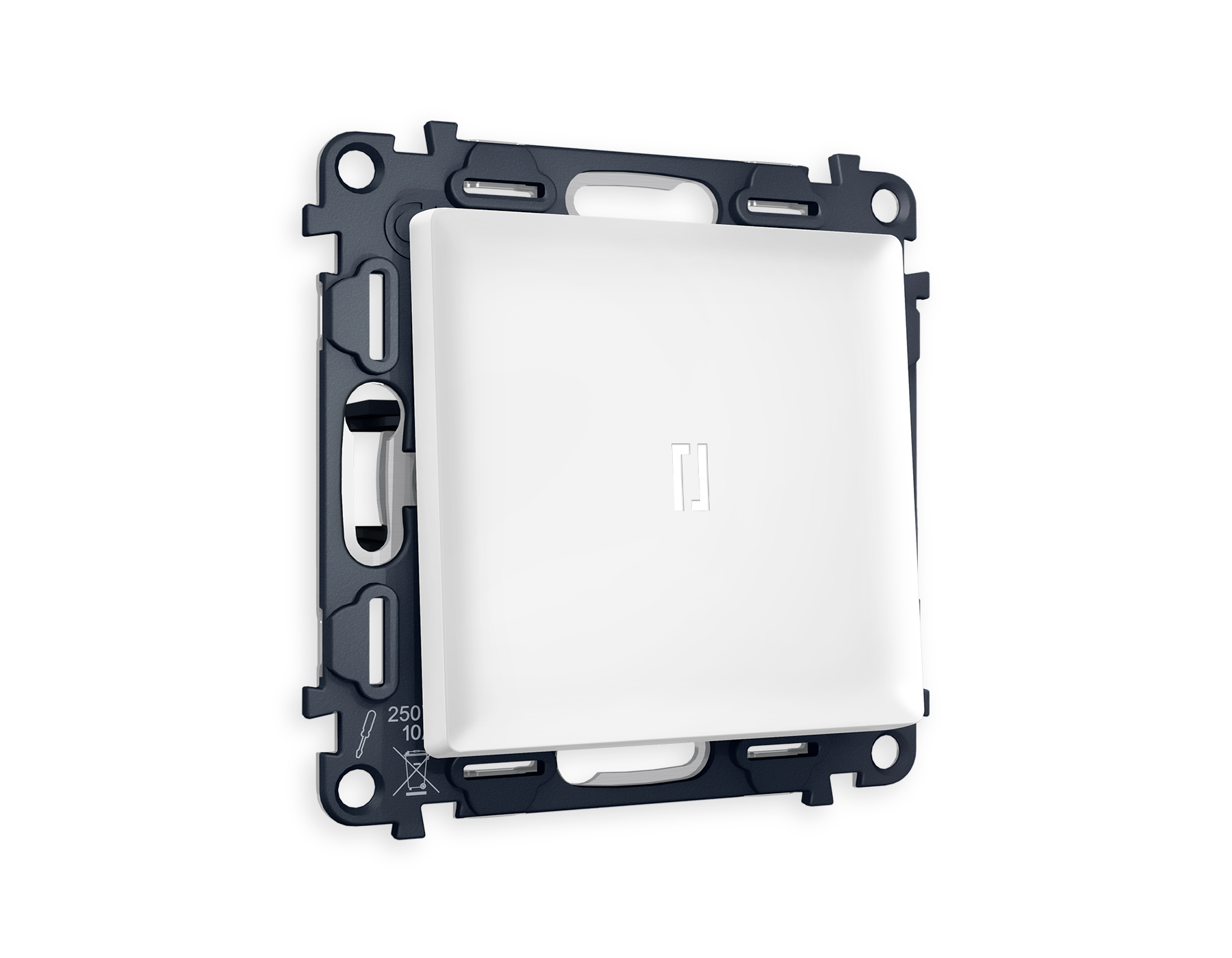 MA122015 Комплект механизма 1-кл выкл с подсветк 5600K ALFA Белый матовый QUANT (AP1220,VM101,G14W)