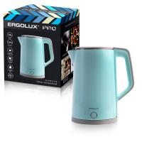 Чайник нерж.сталь/пластик ERGOLUX ELX-KS12-C13 голубой PRO 1.8л, 220-240В, 2200 Вт