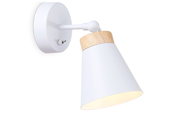 Спот накладной AMBRELLA TR8213 WH/LW белый/светлое дерево E27 max 40W D120*252 с выключ. в стиле лоф