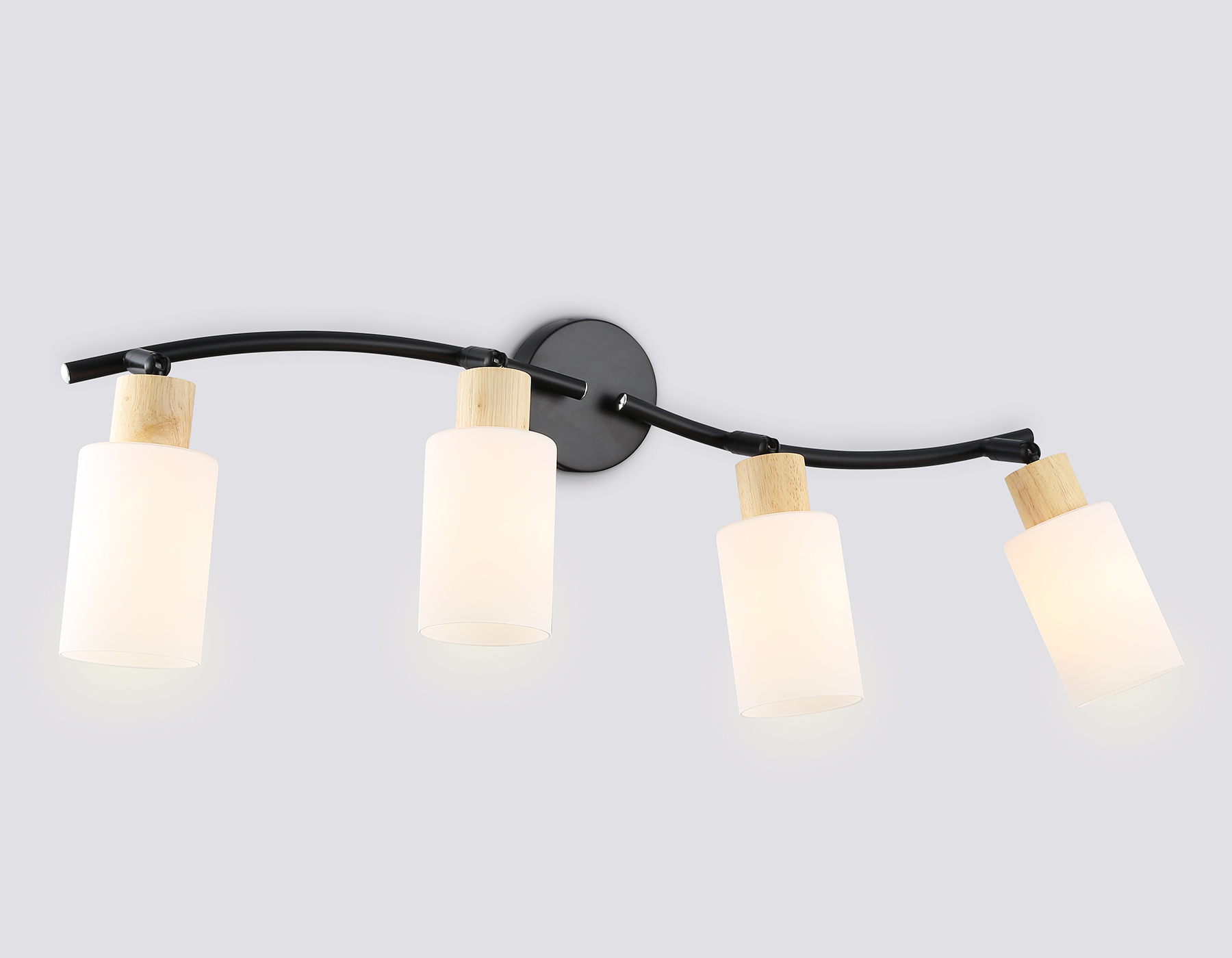 Светильник накладной Ambrella TR8723/4 BK/WD черный/дерево E14/4 max 60W 760*100*210