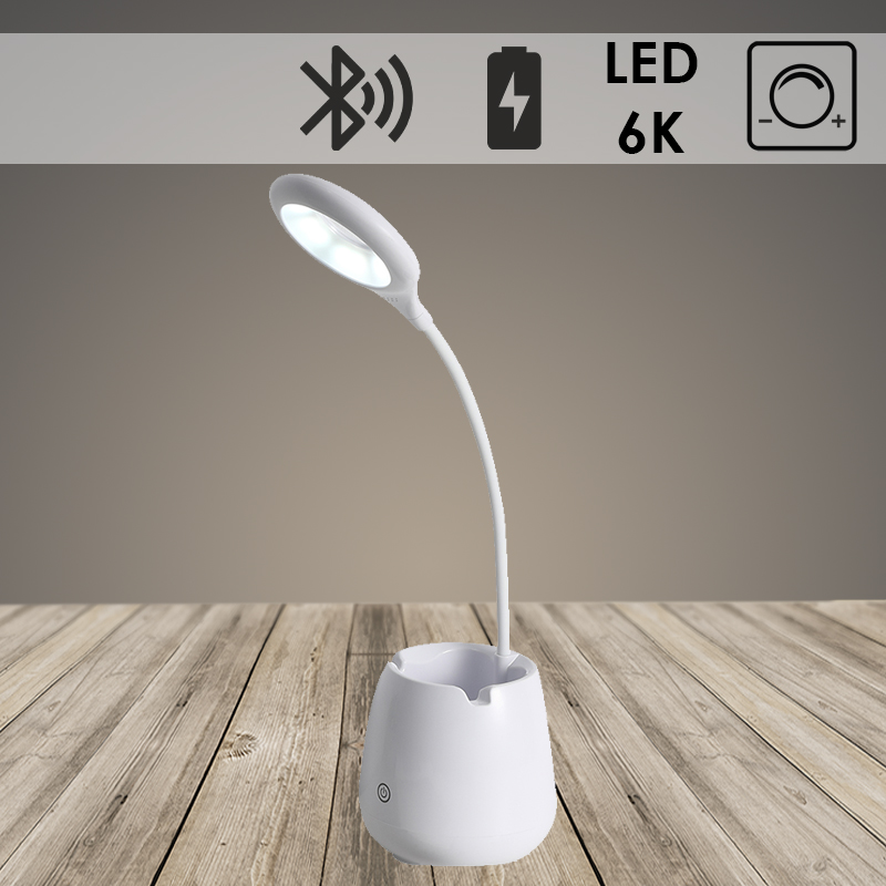 Светильник настольный Росток S530 LED АКБ диммер 5W белый с MP3