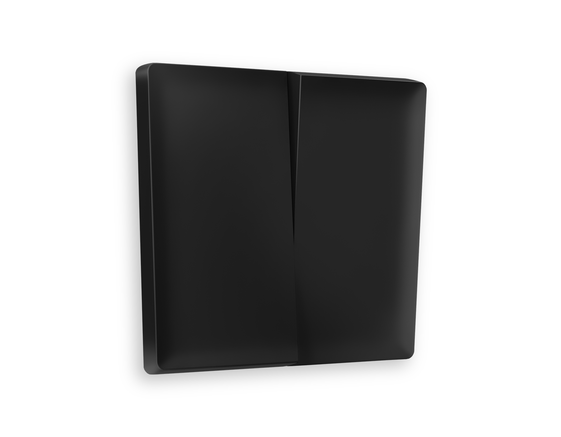 AP8030 Лицевая панель ALFA (Черный матовый) для 2-кл выключателей QUANT