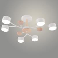 Люстра XI1002/6 WT+WOOD белый/дерево 6х15W GX53 d620 h170, HN25