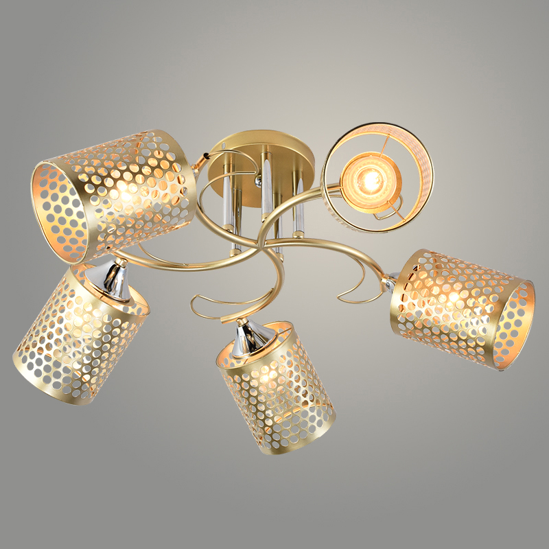 Люстра XA1322B/5 MATT GOLD+CR золото/хром 5х60W E27 d580 h250, HN24