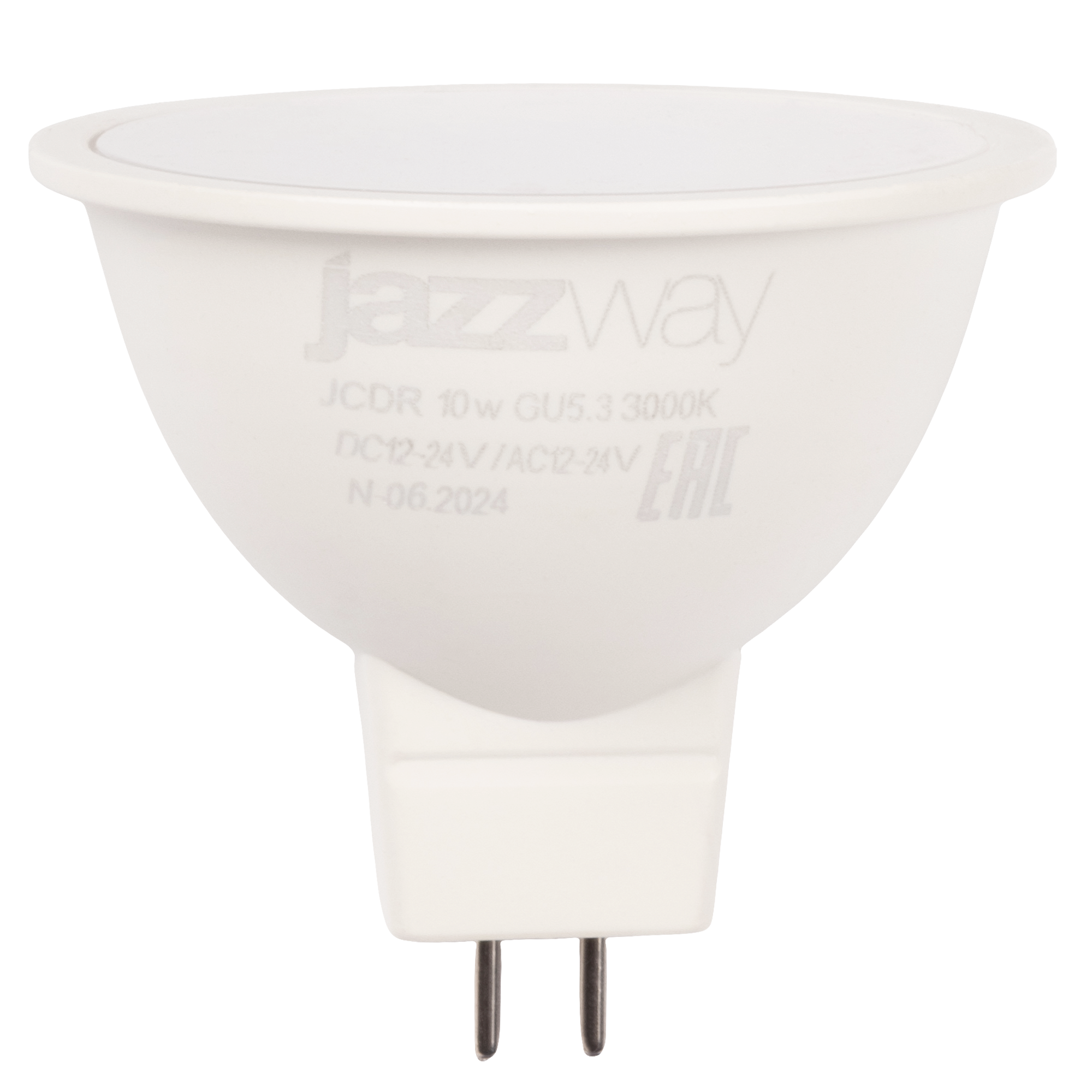 Лампа JAZZWAY PLED-SP JCDR 10w 3000K GU5.3 12-24V низковольтовые, для опасных объектов (10/100)