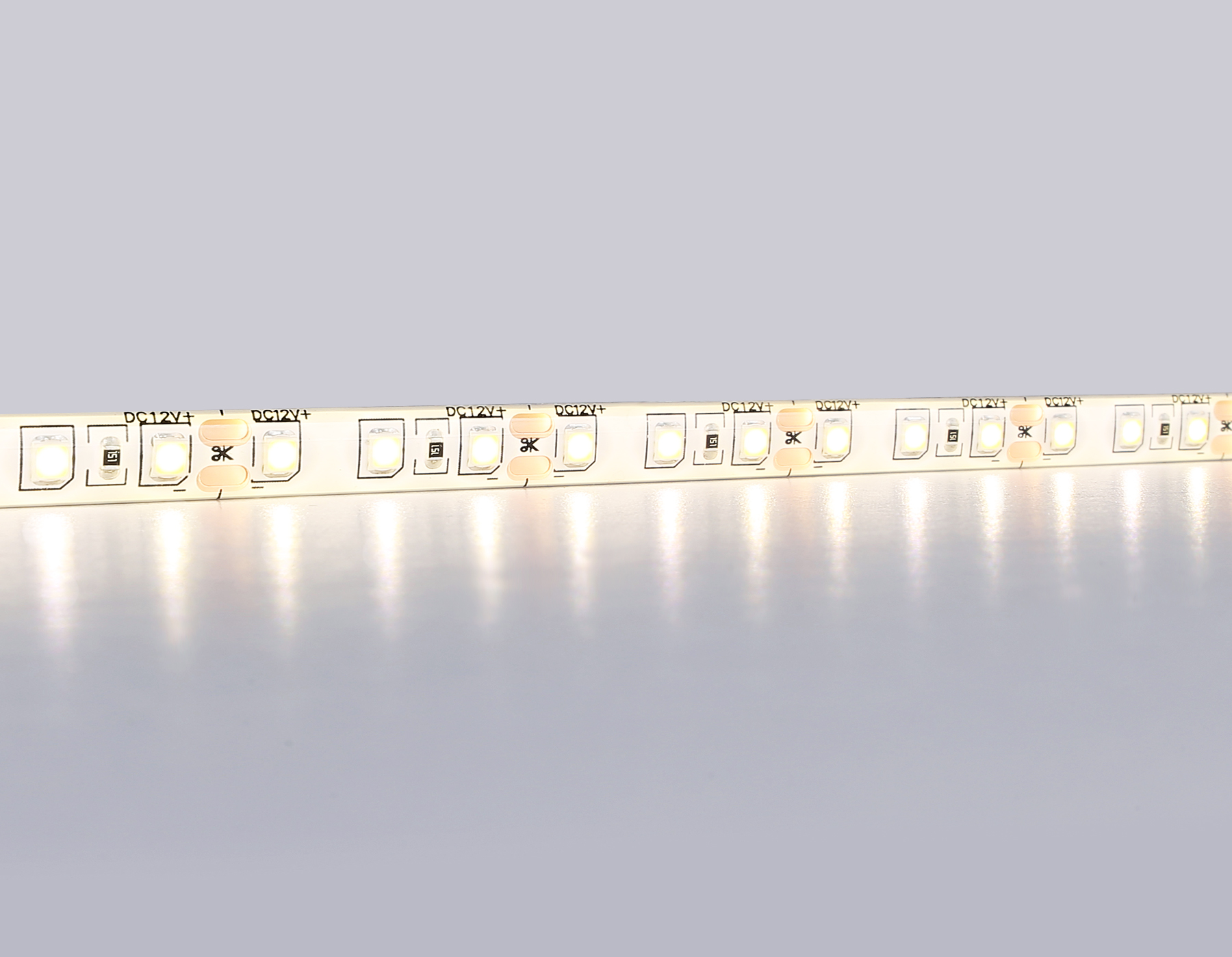 Светодиодная лента AMBRELLA GS1201 2835 120Led/ 9.6W m/ 12V IP65 3000K/ 5000*8*2.27mm (2 конт.)