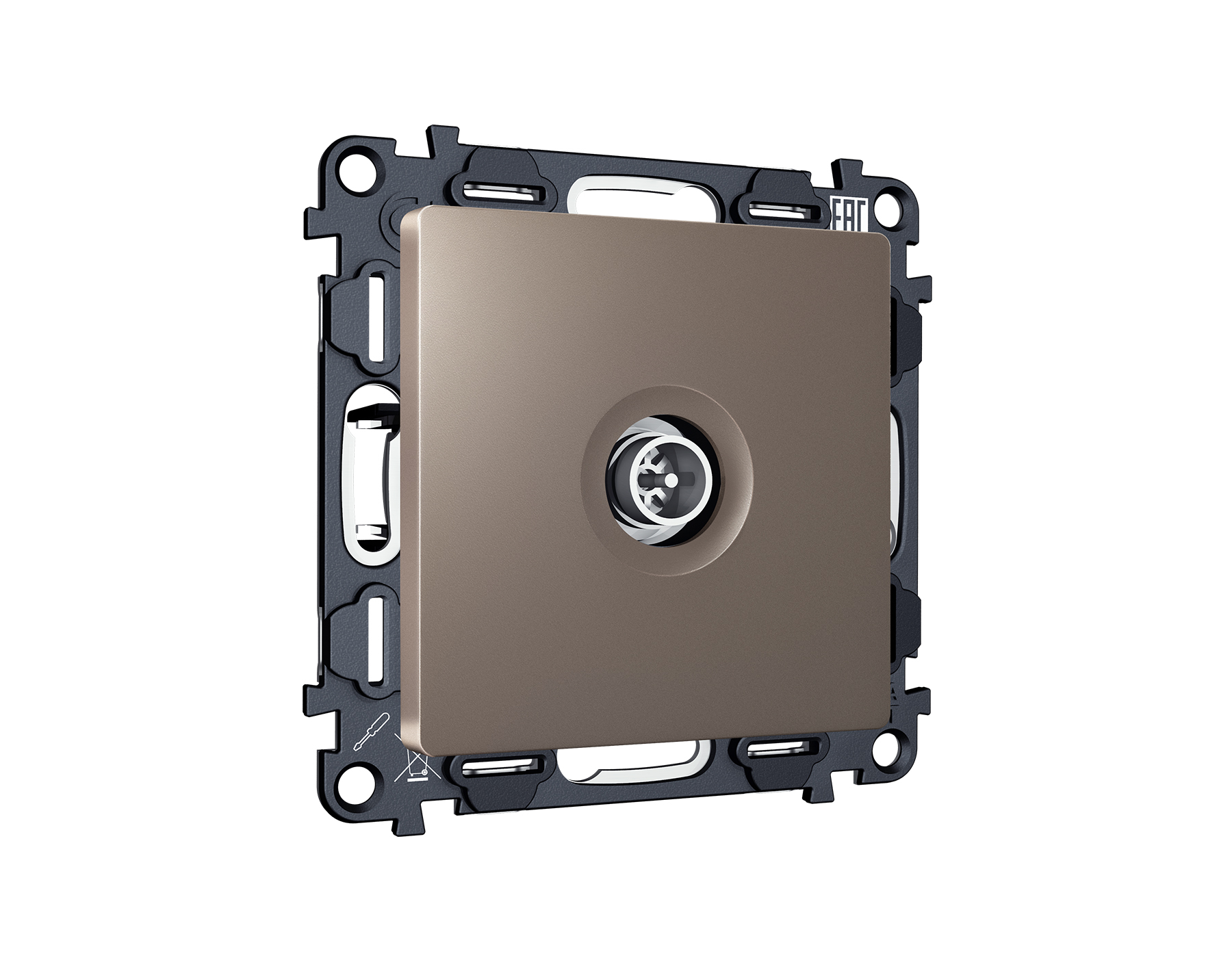 MA643005 Комплект механизма TV розетки оконечной экранированной 5-1000MHz 3dB ALFA Темная бронза мат