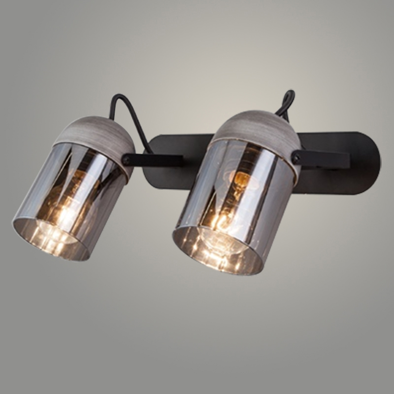 Спот 23090027/2 BK+GR черный/серый 2х40W E27 h230, XLD23