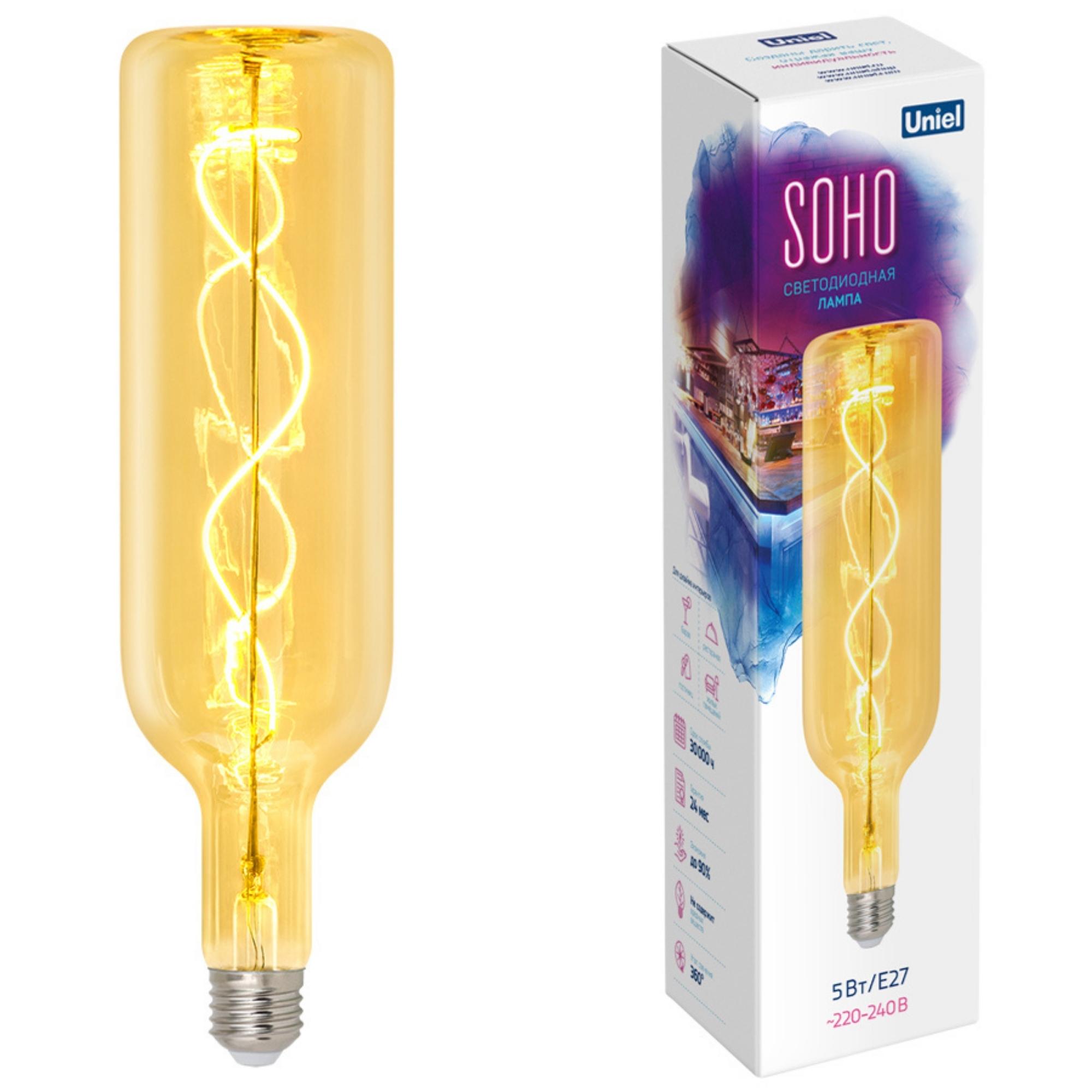 Лампа светодиодная филамент SOHO LED-SF21-5W/SOHO/E27/CW GOLDEN GLS77GO