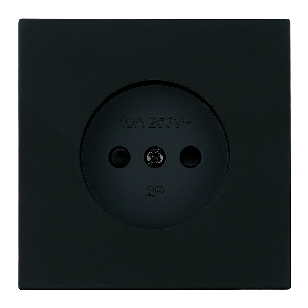 Розетка 1-местная с защитной шторкой (механизм) б/з, 250В 16А серия Мия RST16-3109-05 черный бархат