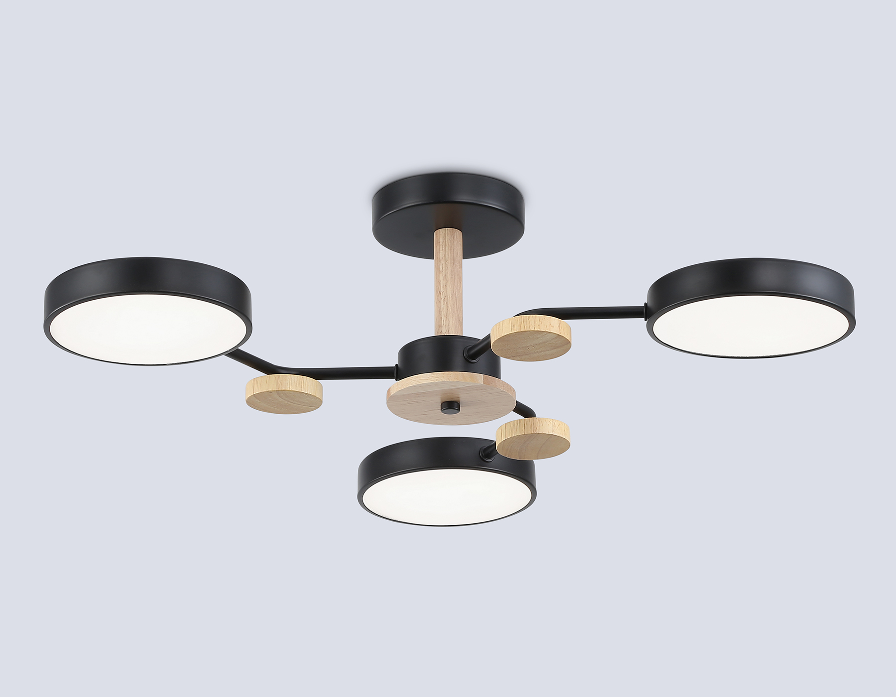 Светильник светодиодный подвесной AMBRELLA FL4857/3 BK/WD черный/дерево 54W 3000-6000K (без ПДУ)