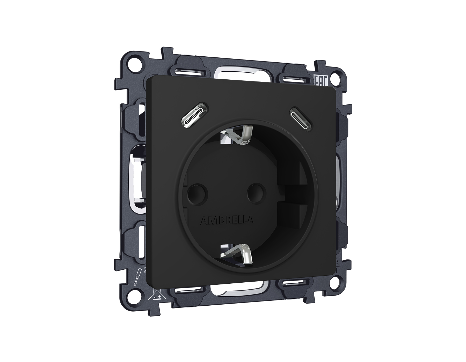 MA810510 Комплект механизма электрической розетки 2USB С+C 20W с/з на винтовых зажимах 16A-250V ALFA