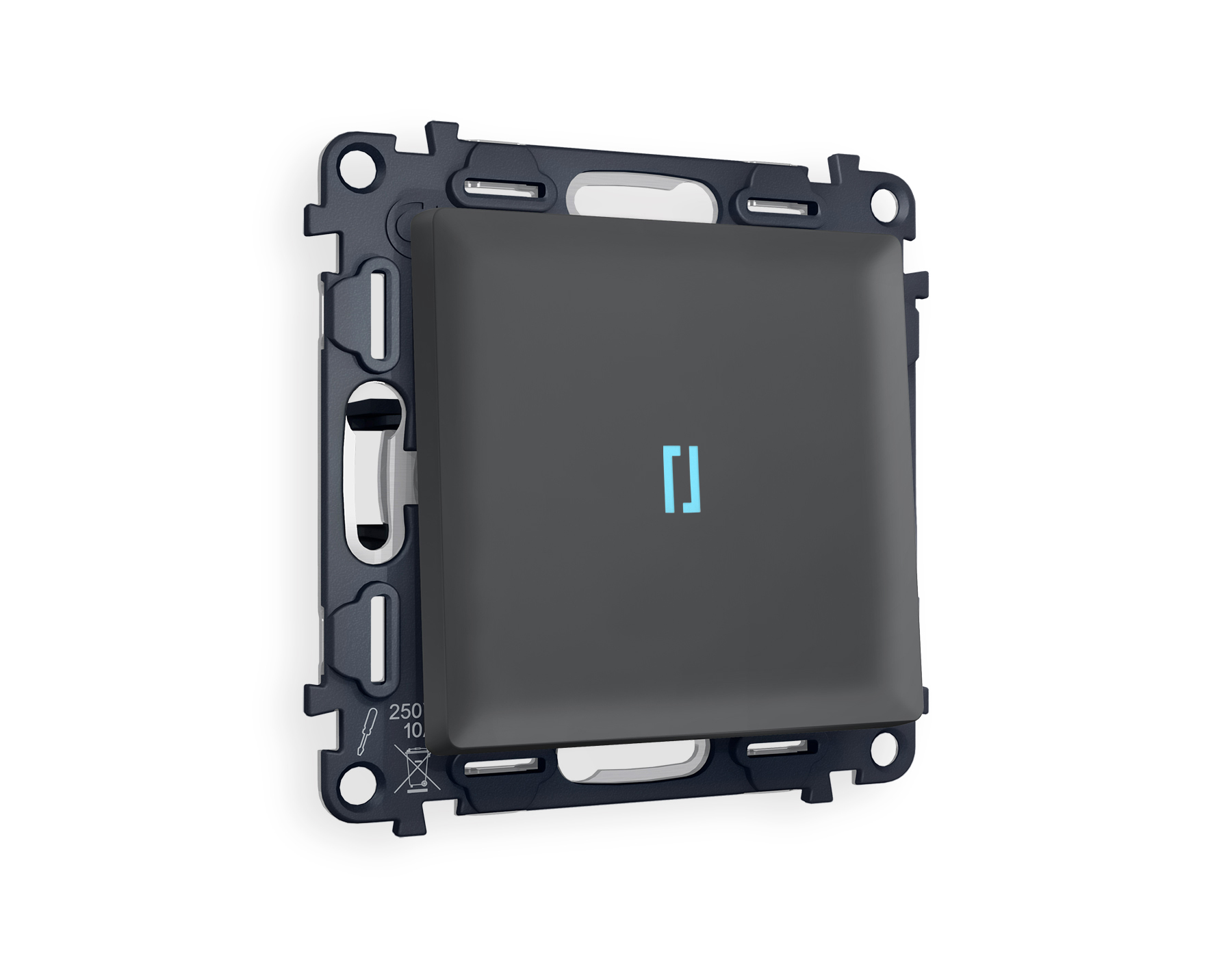 MA902040 Комплект механизма 1-кл прох.выкл с подсв10000K ALFA Графит мяг/касQUANT(AP9020,VM105,G29B)