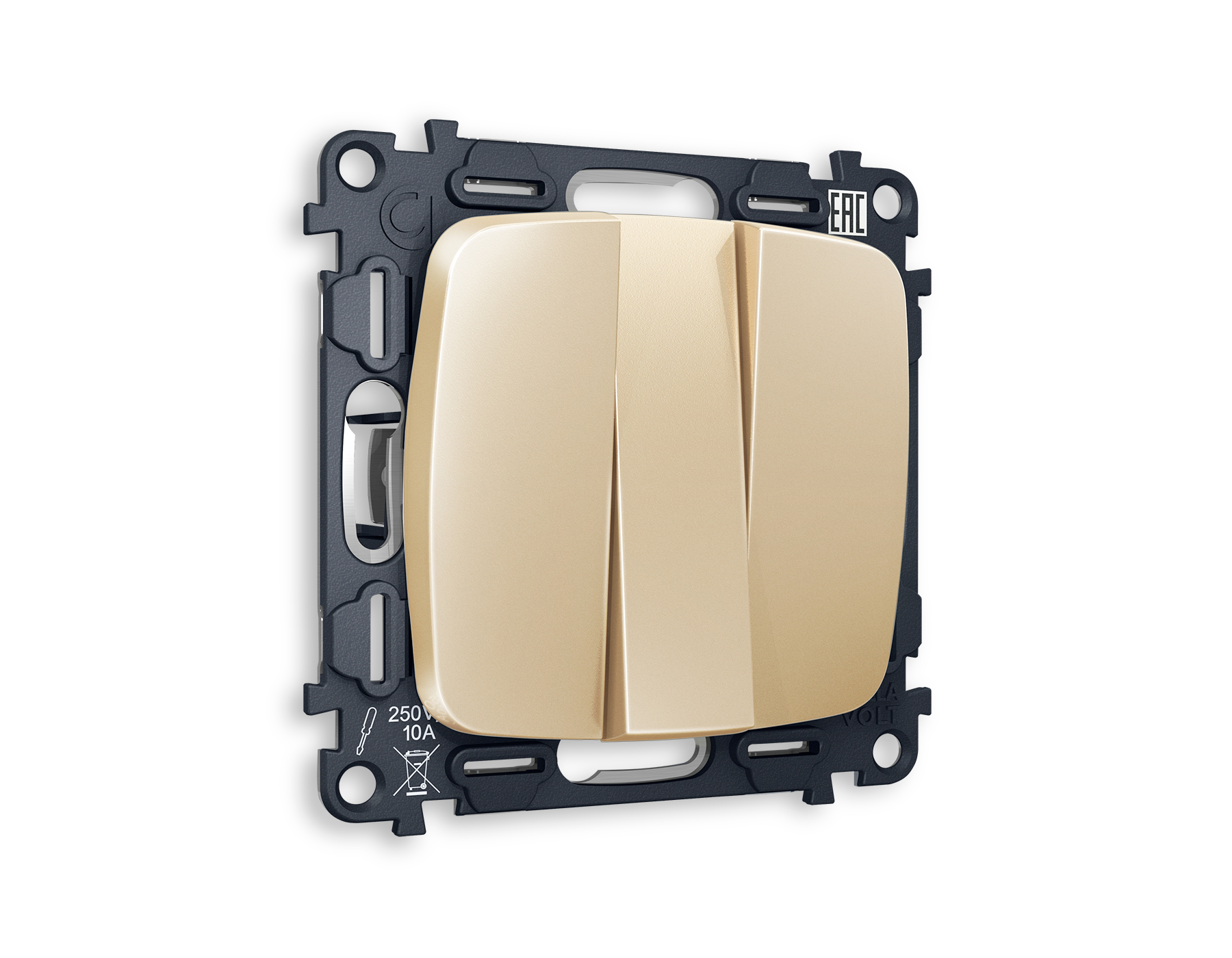 MO605010 Комплект механизма 3-кл выключателя OMEGA Шампань QUANT (OP6050, VM133)