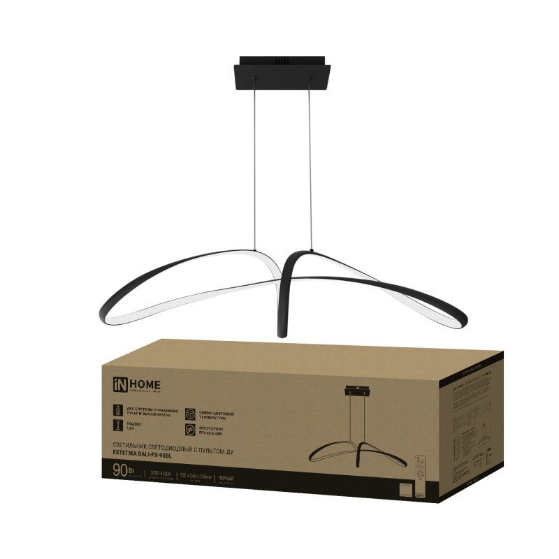 Светильник светодиодный ESTETIKA DALI-FX-90BL 90Вт 230В 3000-6500K 920х245x230мм 1.2м трос ДУ черный