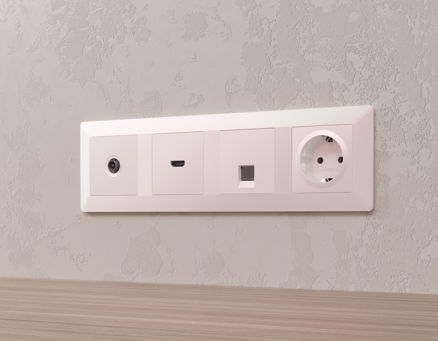 AP2120 Лицевая панель ALFA (Жемчуг) для компьютерной/телефонной розетки RJ-45/RJ-11 QUANT