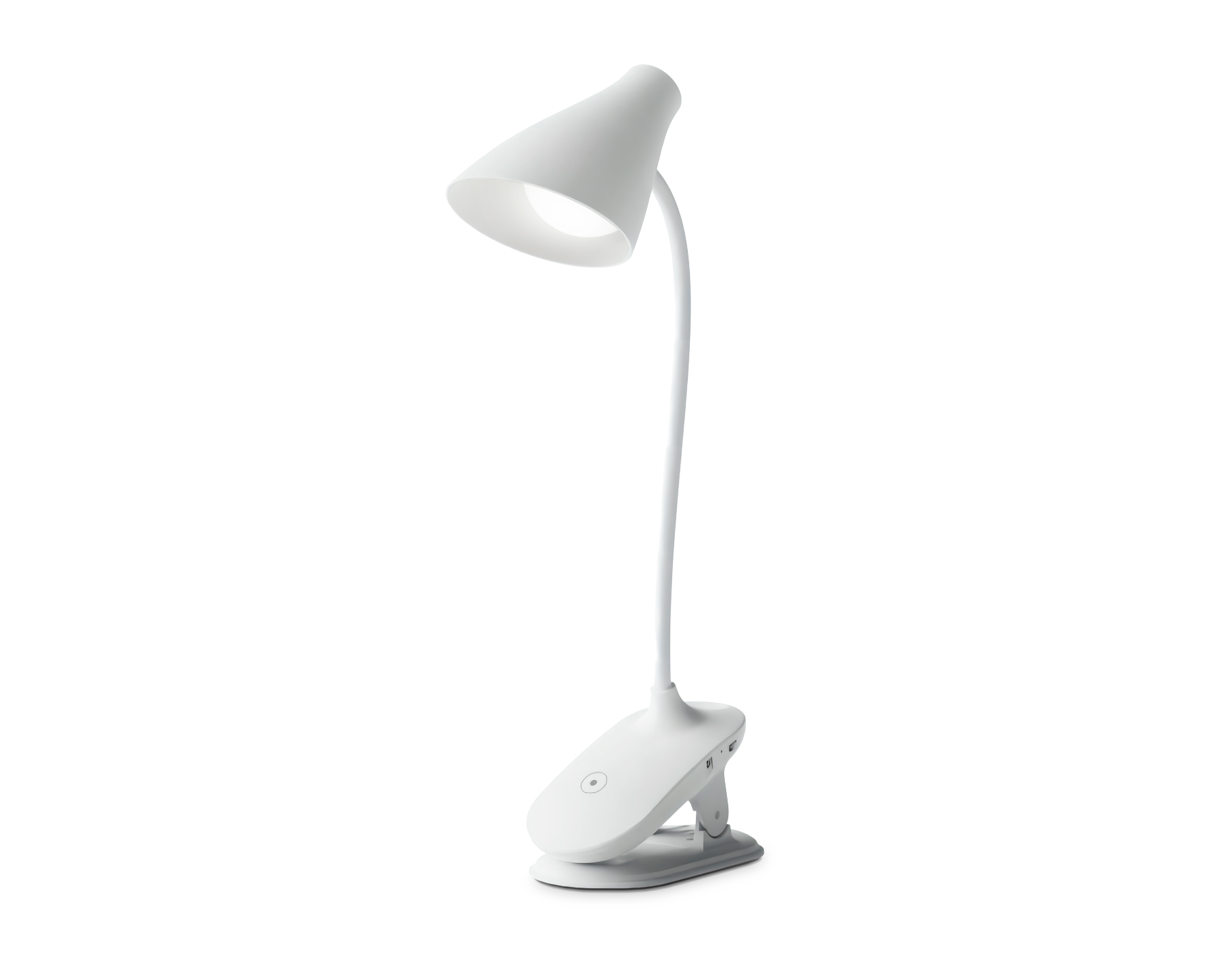 Светодиодная настольная лампа AMBRELLA DE705 WH белый LED 3000-6000K 4W прищепка, гибк.ножка, аккум