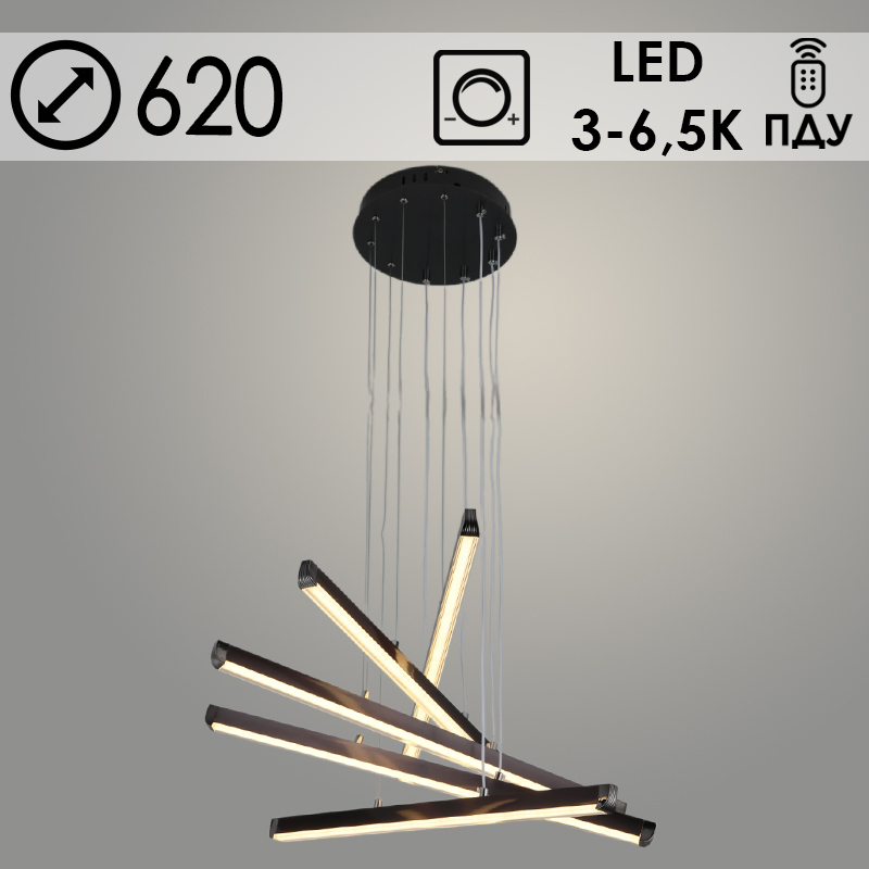 Люстра K33224/5H BK черный LED 110W 3000K-6500K ПДУ диммер d620, 24