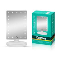 Зеркало CAMELION  M145-SL C01 бел. с LED подсветкой, 1x, дневн.свет, 5Вт,4*LR6(1/12)