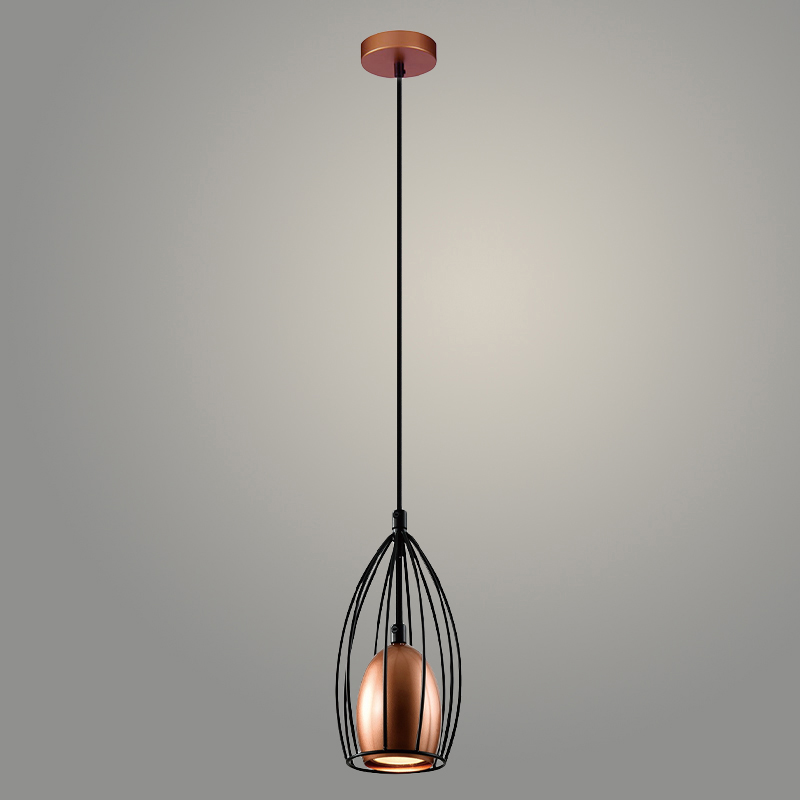 Подвес 23665/1HQ BK+COP черный/медь 1х25W GU10 h900, WAN23