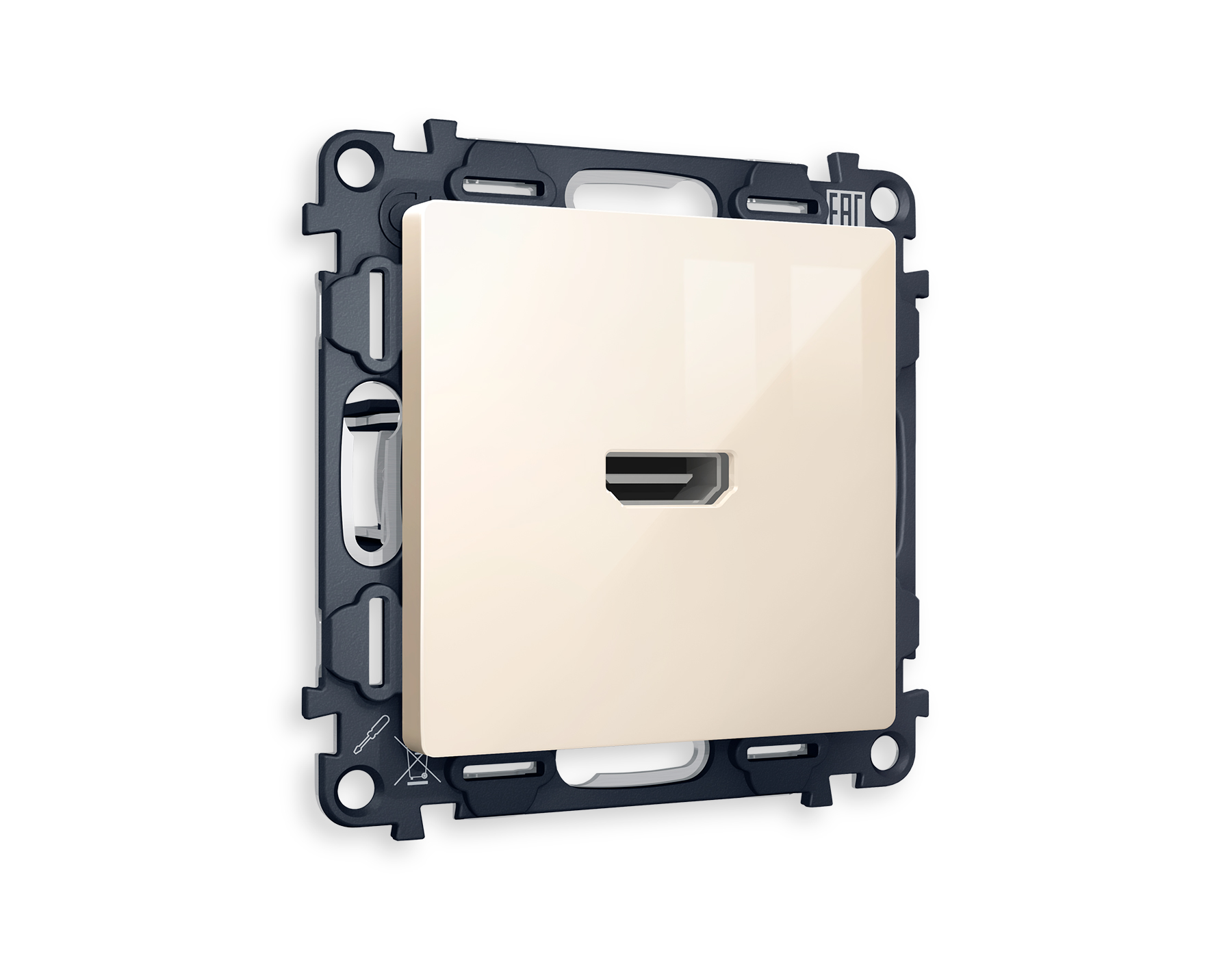 MA314010 Комплект механизма розетки HDMI 2.0 ALFA Бежев глянец 40V/500mA 2.0GHz QUANT(AP3140,VM222)