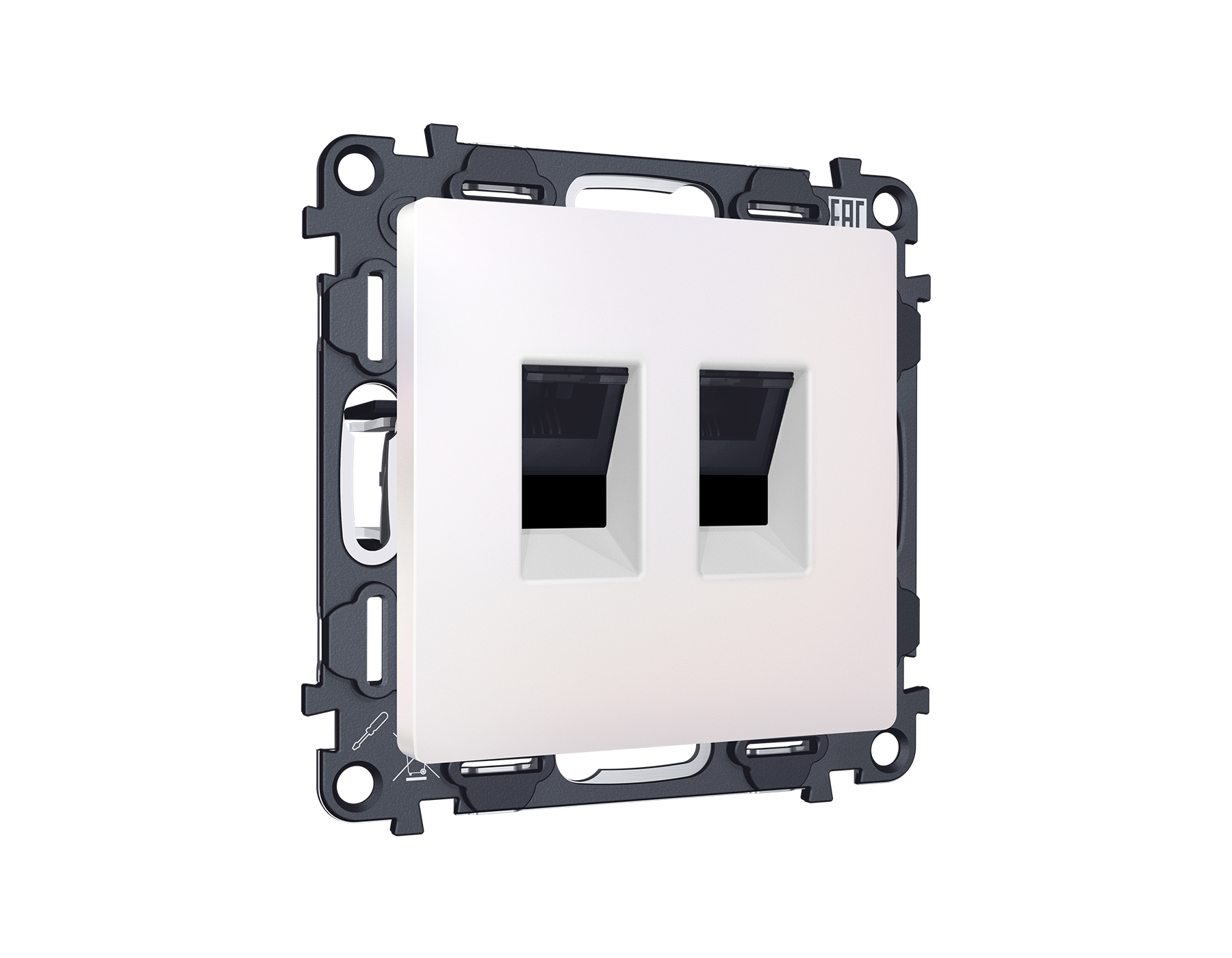 MA212110 Комплект механизма компьютерной двойной розетки RJ-45 с автоматической защитной шторкой ALF