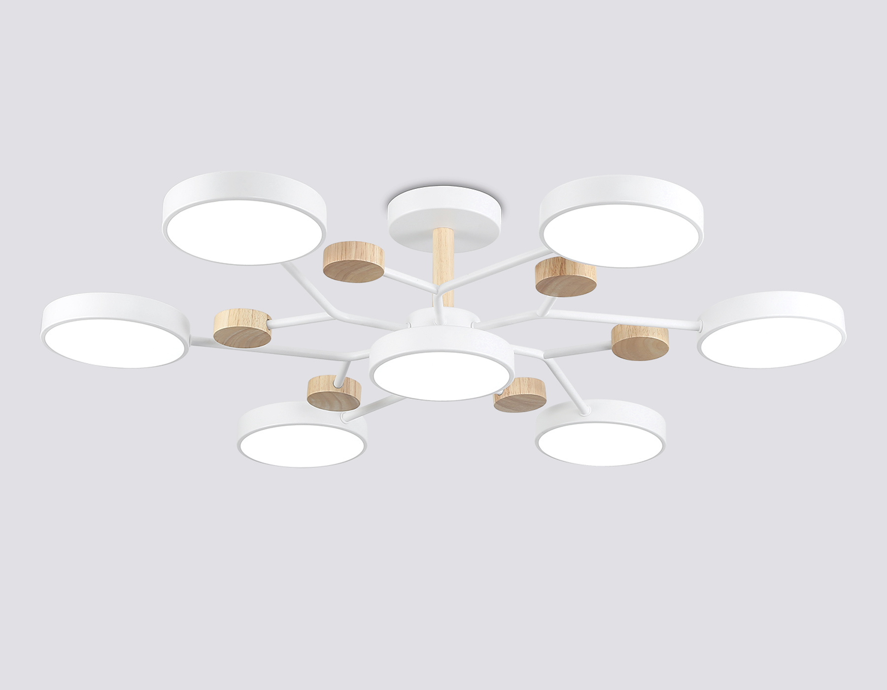 Светильник светодиодный AMBRELLA FL4864/7 WH/WD белый/дерево 126W 3000-6000K D830*190 (без ПДУ)