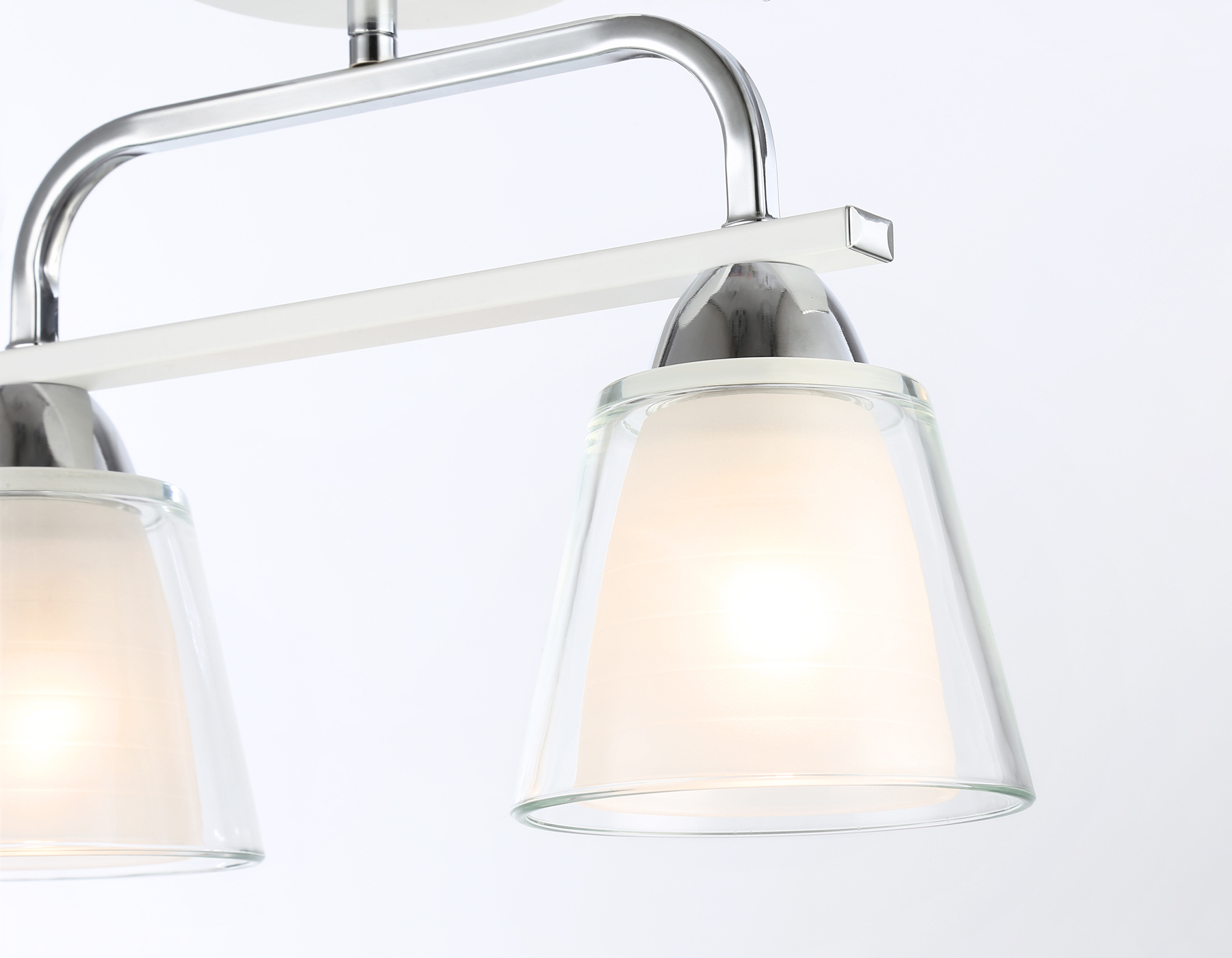 Люстра подвесная Ambrella TR303229/2 WH/CH/CL/FR белый/хром/прозрачный/белый матовый E27*2 max 60W 