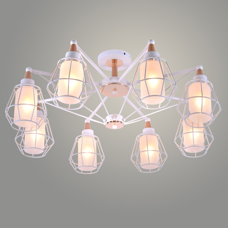 Люстра XA1039B/8 WH+FGD белый/золото 8х60W E27 d750 h320