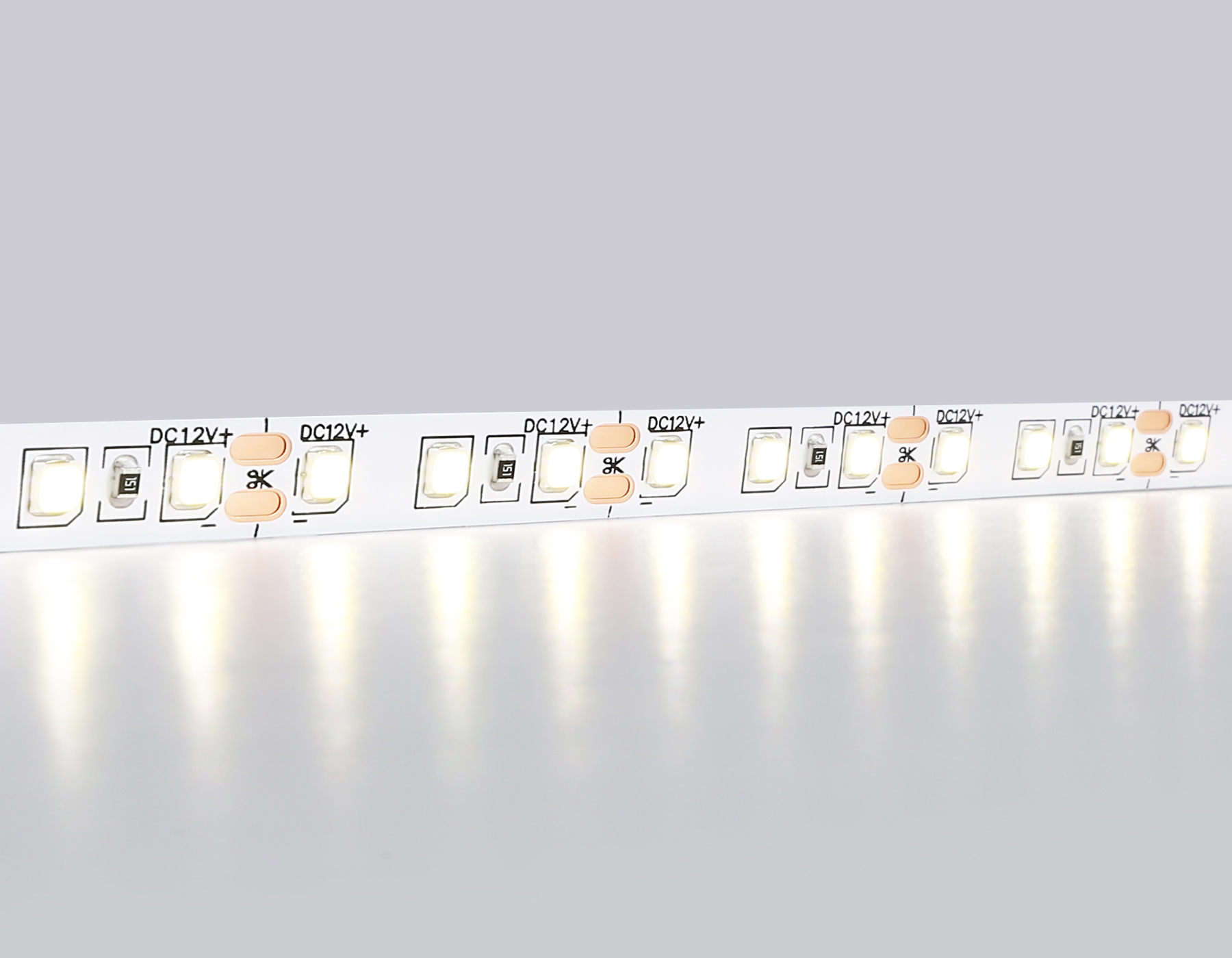 Светодиодная лента AMBRELLA GS1102 2835 120Led/ 9.6W m/ 12V IP20 4500K/ 5000*8*1.2mm (2 конт.)