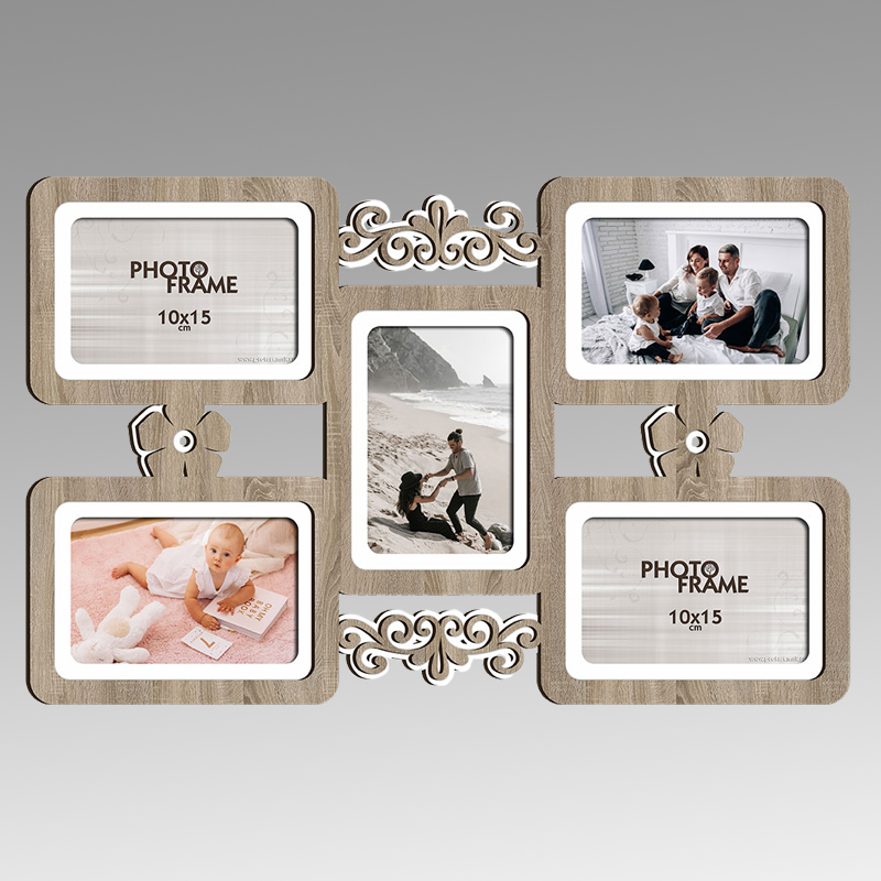 Фоторамка-коллаж на 5 фото FS7 51х33 см дуб