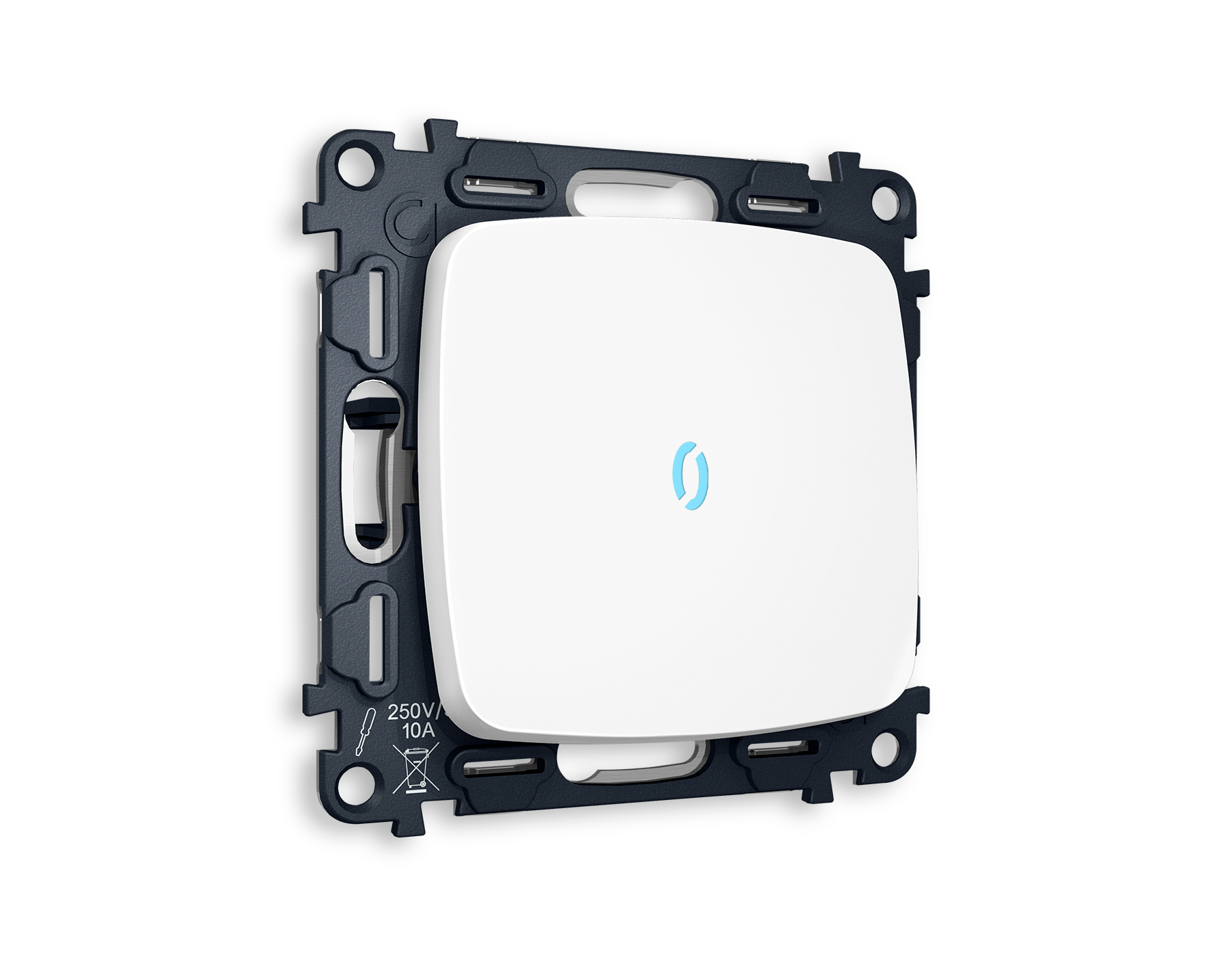 MO122020 Комплект механизма 1-кл выкл с подсв 10000K OMEGA Белый матовый QUANT (OP1220,VM101,G17B)