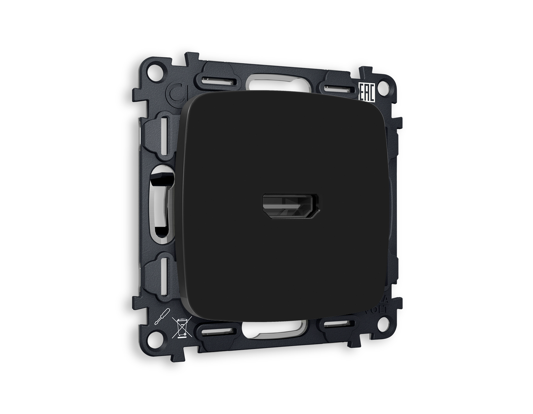 MO814010 Комплект механизма розетки HDMI 2.0 OMEGA Черный матов 40V/500mA 2.0GHz QUANT(OP8140,VM222)