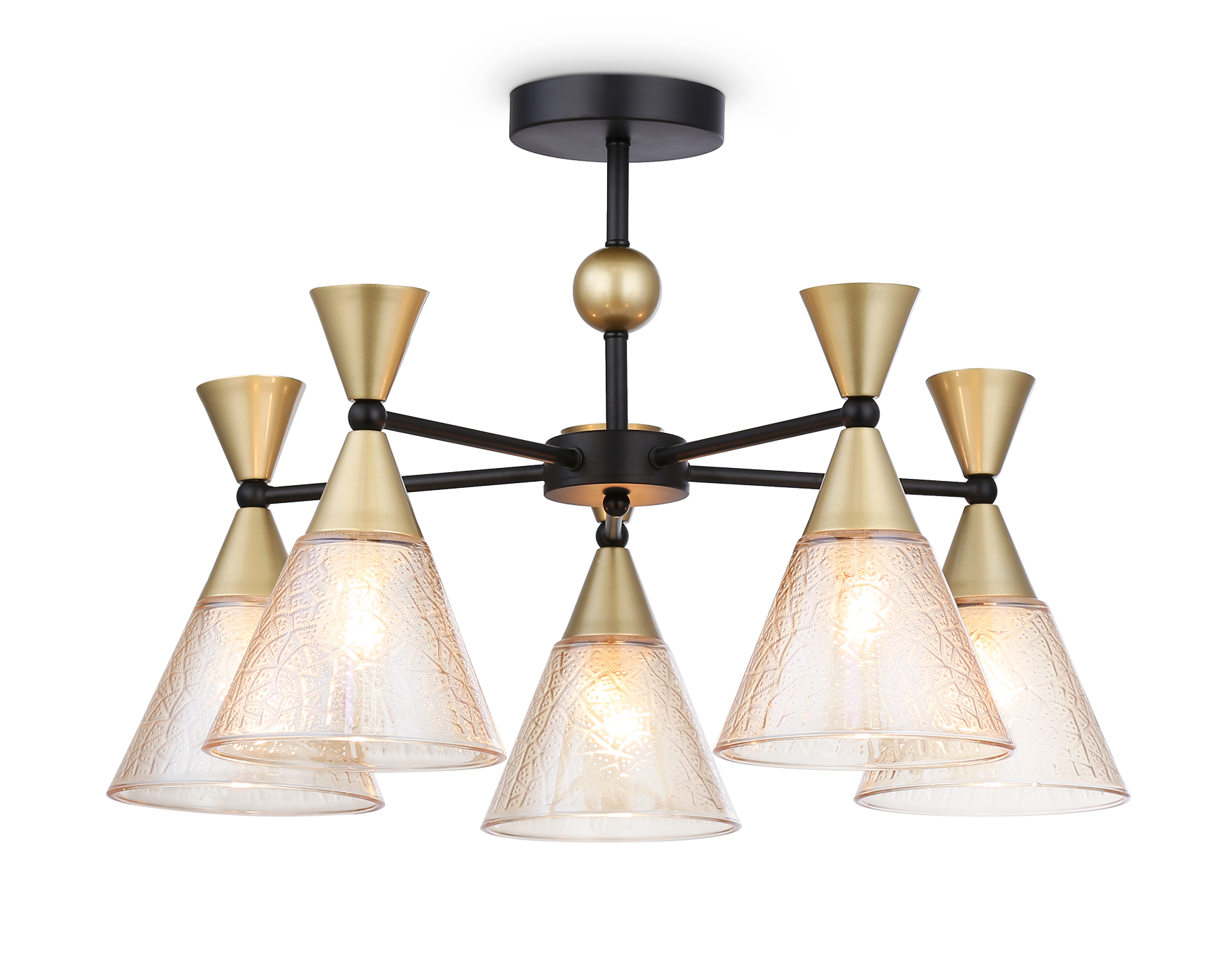Люстра подвесная Ambrella TR3171/5 BK/GD черный/золото E27/5 max 60W D580*380