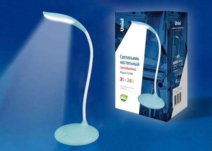 Светильник настольный UNIEL TLD-558 Blue/LED/280Lm/5000K/Dimmer