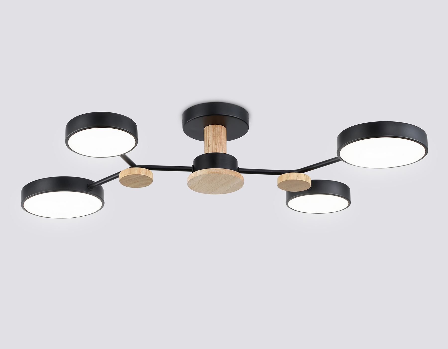 Светильник светодиодный AMBRELLA FL4860/4 BK/WD черный/дерево 60W 3000-6000K 700*400*120 (без ПДУ)