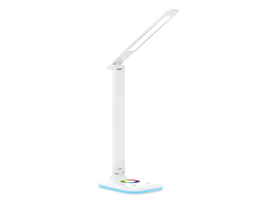 Светодиодная настольная лампа AMBRELLA DE530 WH белый LED 3000-6400K+RGB 8W с RGB подсветкой (30)