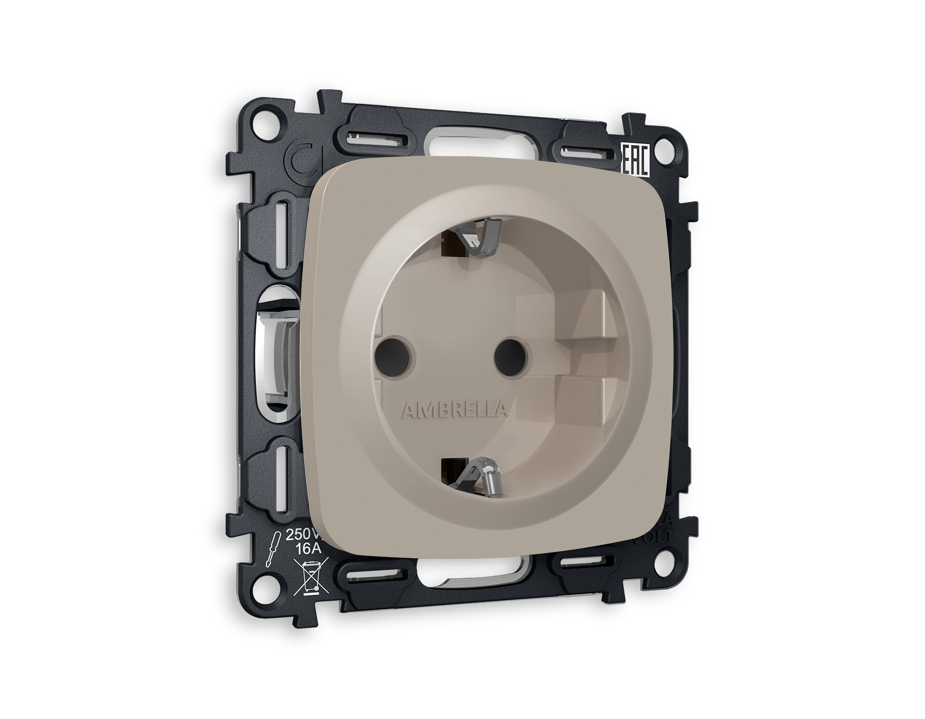 MO367010 Комплект механизма электр розетки OMEGA Серо-бежевый матовый с/з штор QUANT(OP3670,VM141)