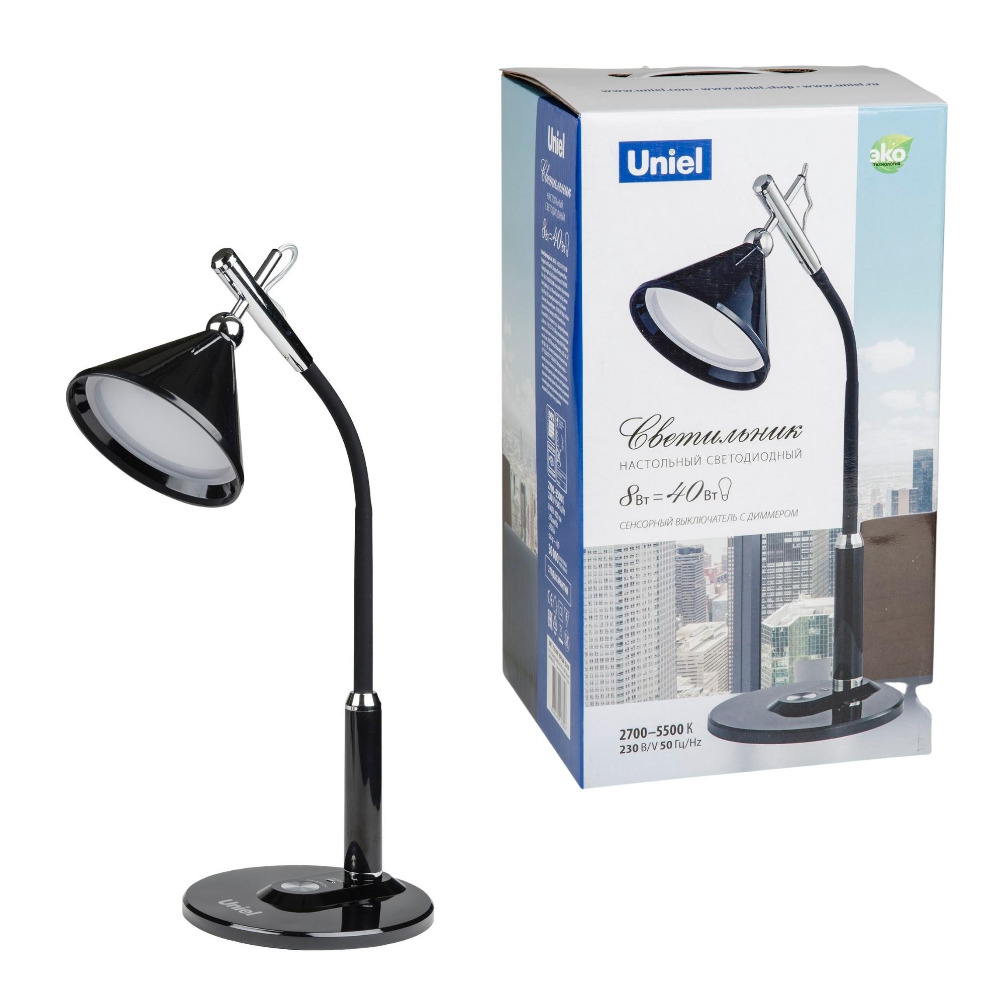 Светильник настольный UNIEL TLD-569 Black/LED/400Lm/2700-5500K/Dimmer