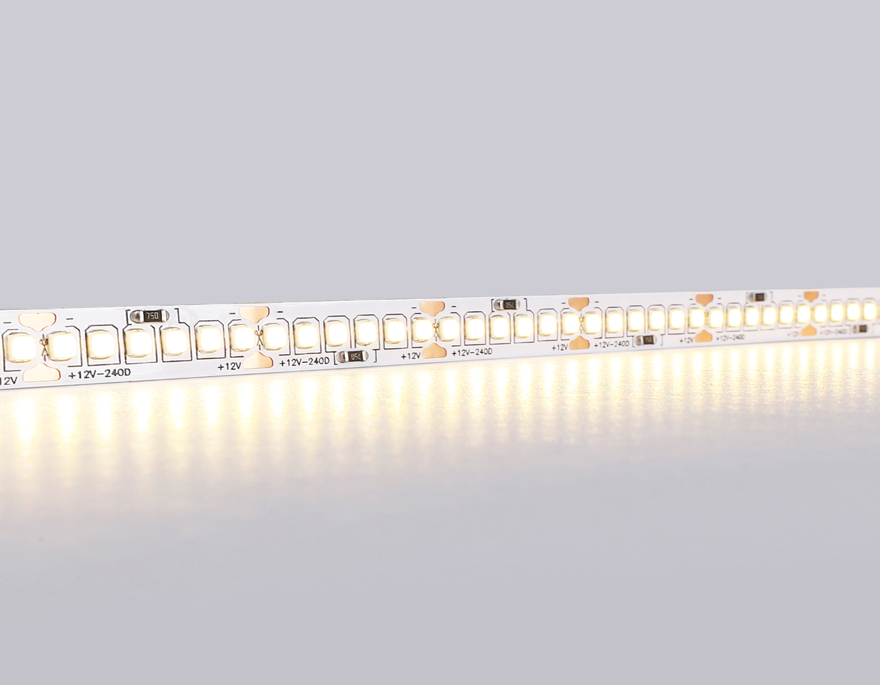 Светодиодная лента AMBRELLA GS1501 2835 240Led/ 19.2W m/ 12V IP20 3000K/ 5000*10*1.2mm (2 конт.)