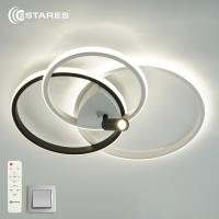 Люстра светодиодная ESTARES IRUMA 80W 3R1DL-RC-510x400x65-WHITE/BLACK/WHITE-220-IP20 Управляемая