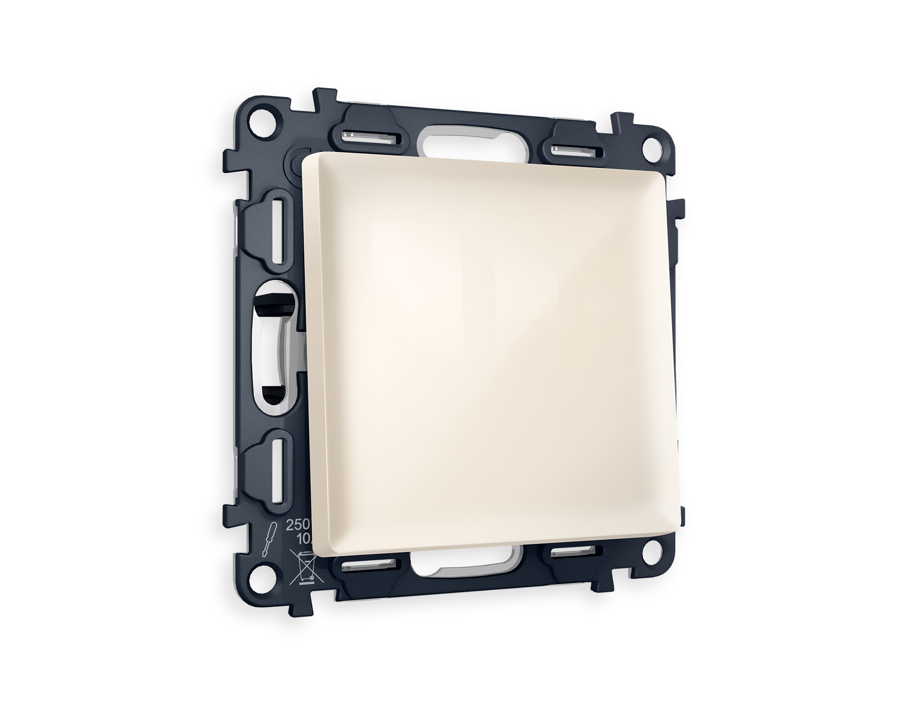 MA301010 Комплект механизма 1-кл выключателя ALFA Бежевый глянец QUANT (AP3010, VM101)