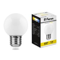 Лампа светодиодная FERON LB-37 1W 230V Е27 2700K G45 матовый (10/200)