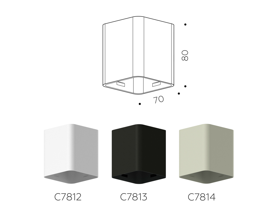 Корпус светильника накладной 70*70mm C7814 SGR серый песок 70*70*H80mm MR16 GU5.3