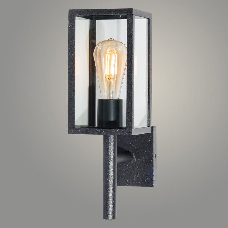 Светильник уличный настенный 21111-WU черный 1*E27 h382, SHJ22