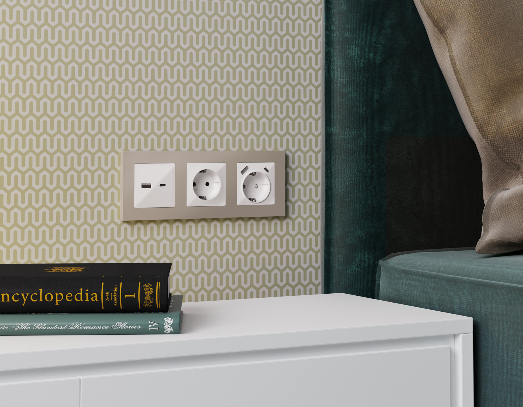 AF220364 Рамка ALFA Techno (Серо-бежевый матовый) 4-ая