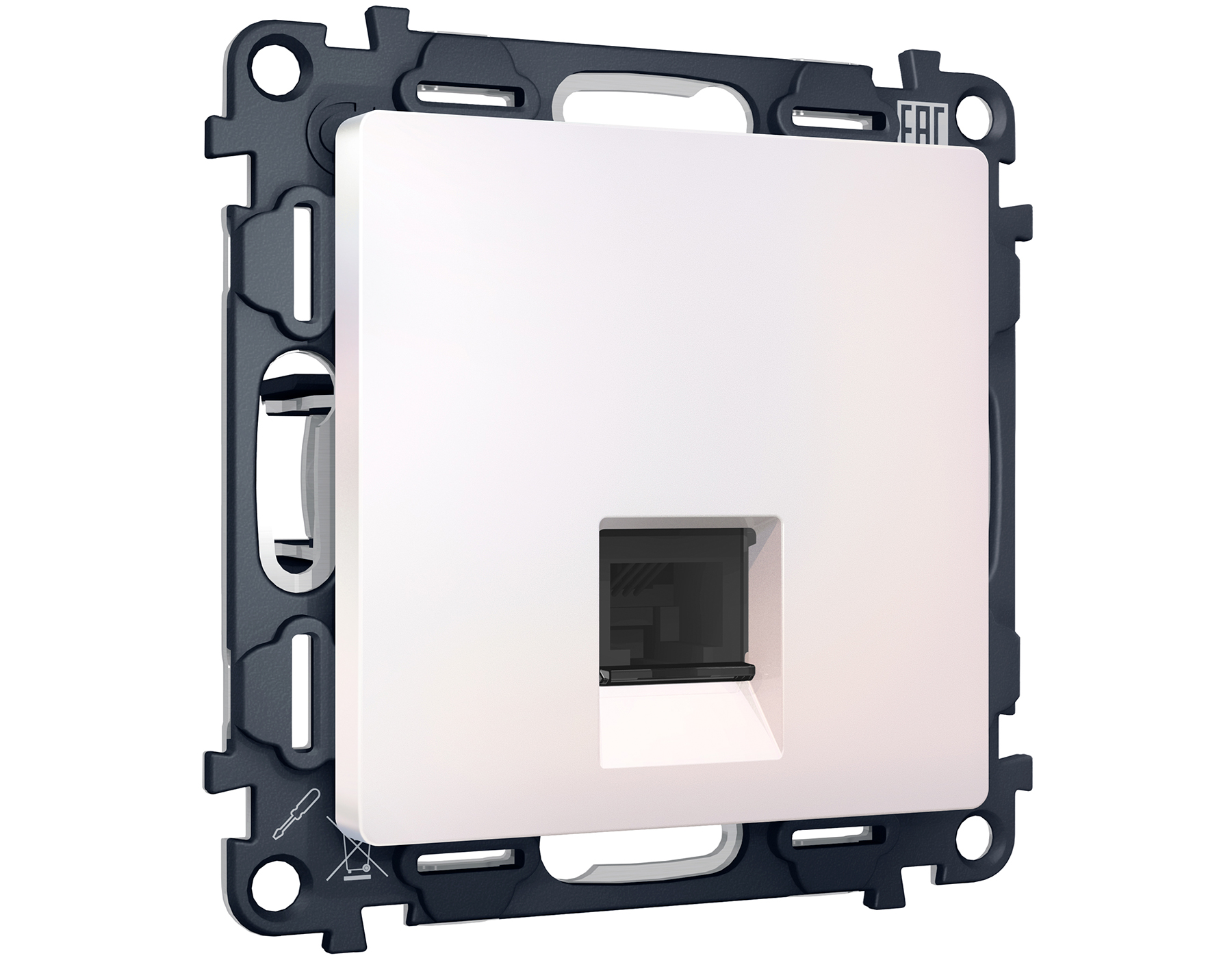 MA212005 Комплект механизма компьютерной розетки RJ-45 экранированной с автоматической защитной штор